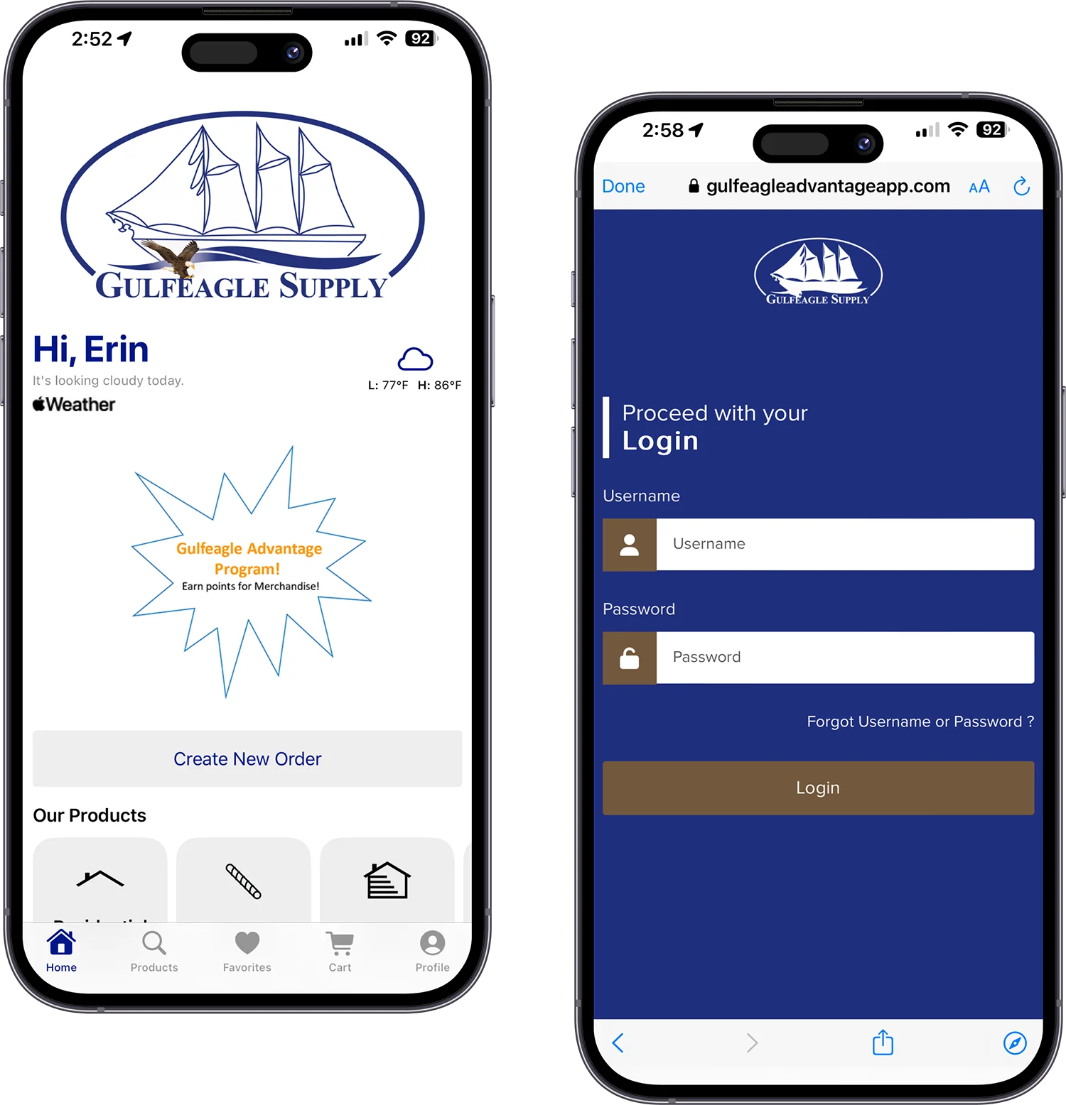 Earn points to redeem rewards - gulfeagle app